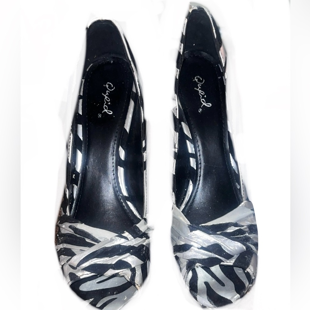 Qupid Zebra Stripe Heels